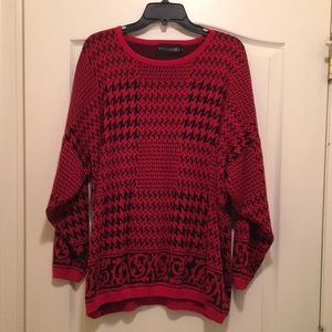 Red and black sweater